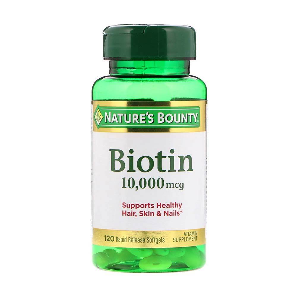 Natures Bounty Biotin Softgels 10000 mcg 1 Bottle 120 Softgels