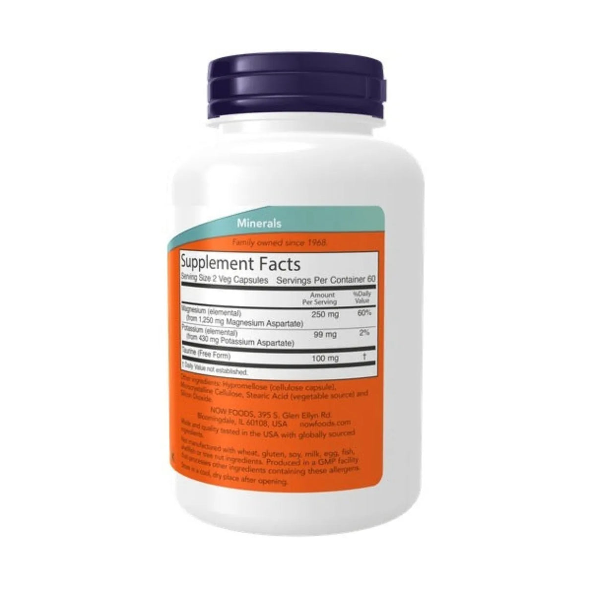 Now Foods Magnesium & Potassium Aspartate 120 Veg Capsules