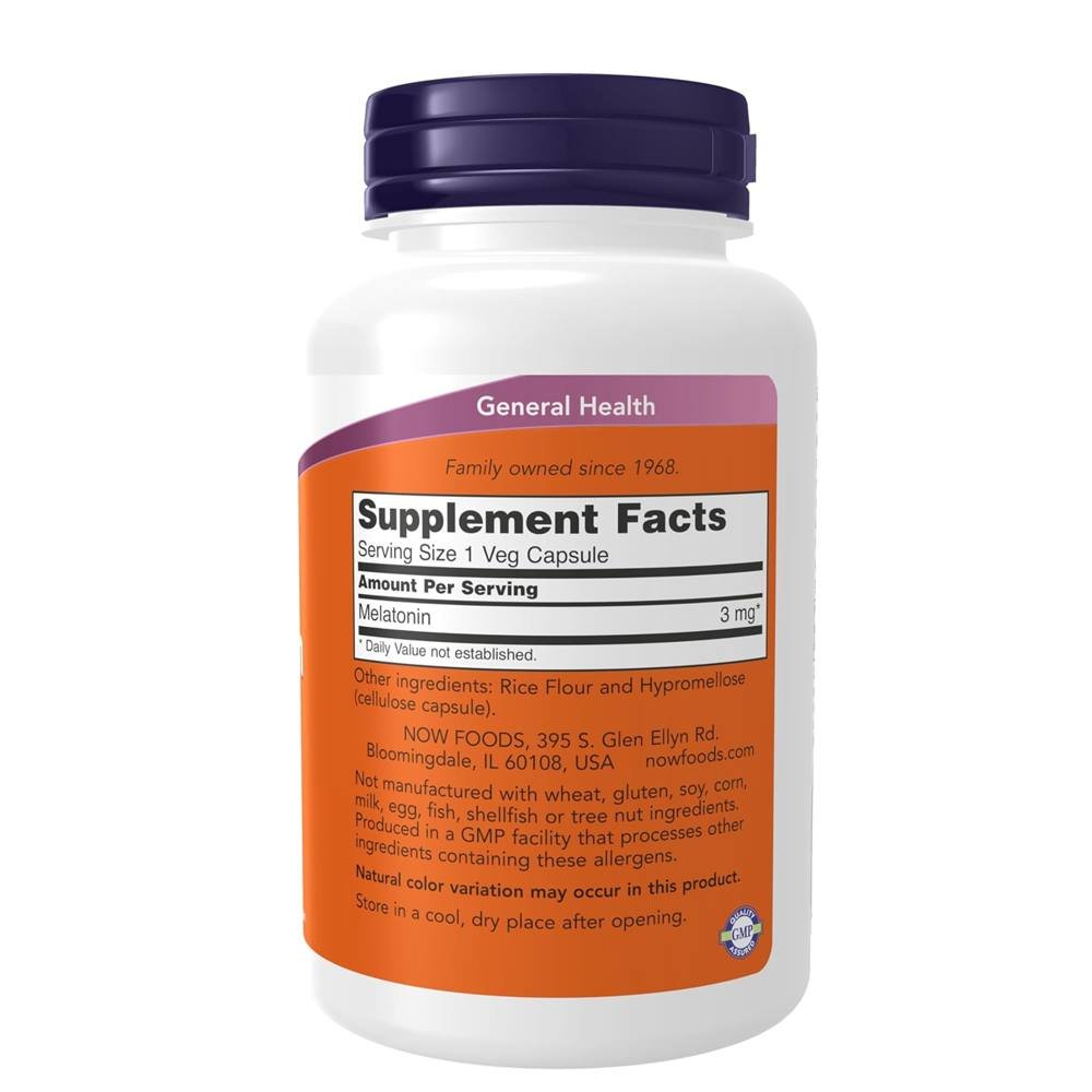 NOW Foods, Melatonin, 3 mg, 180 Veg Capsules